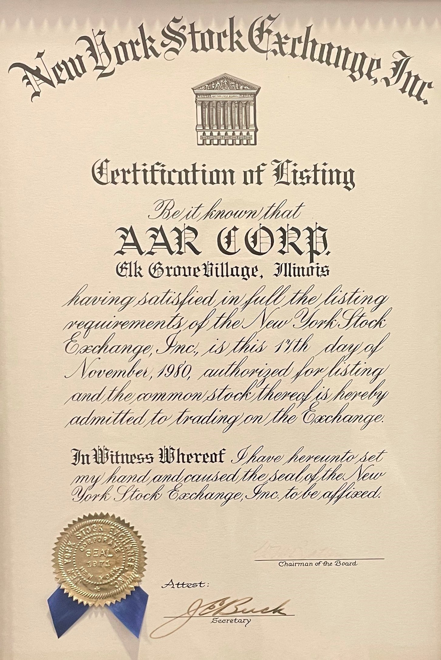 NSYE stock certificate NSYE stock certificate