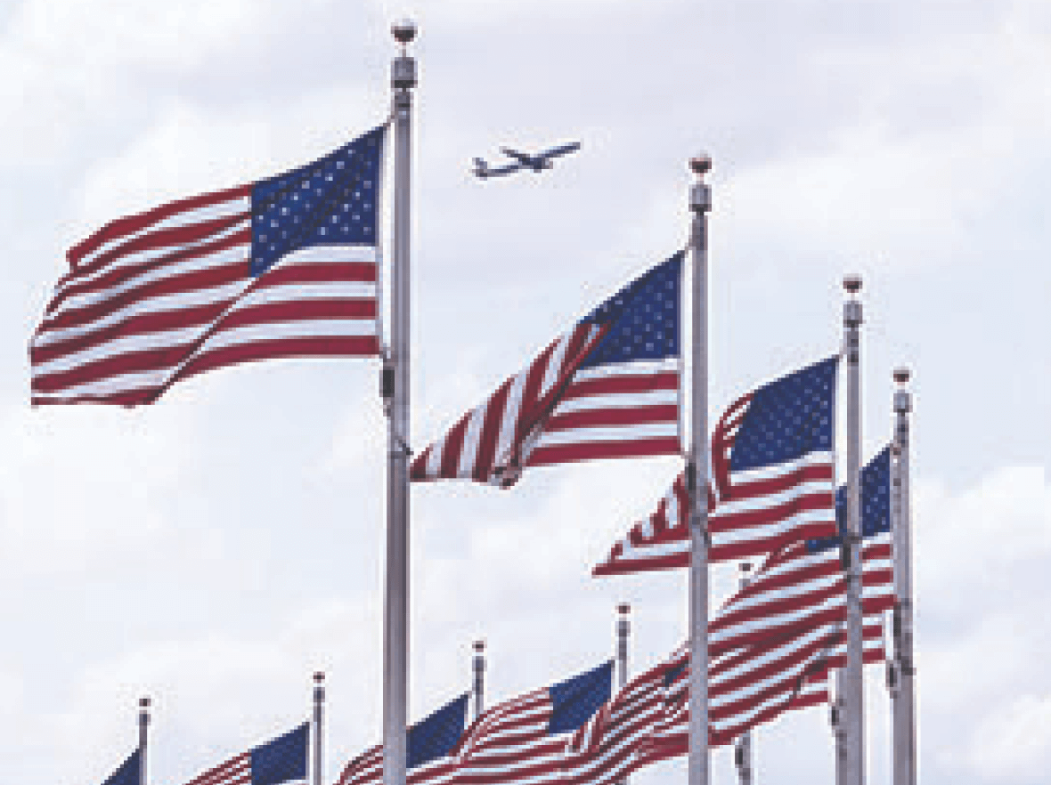 American flags waving American flags waving